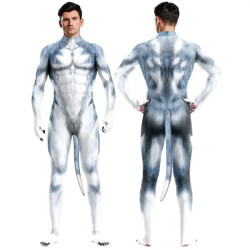 CosplayDogs Combinaison Cosplay Chien Husky Bleu-Gris